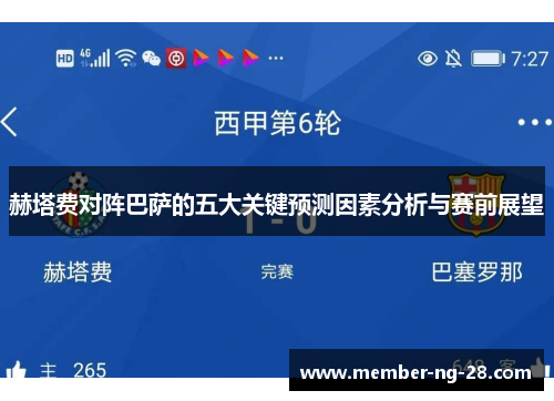 赫塔费对阵巴萨的五大关键预测因素分析与赛前展望 赫塔费对阵巴萨的五大关键预测因素分析与赛前展望