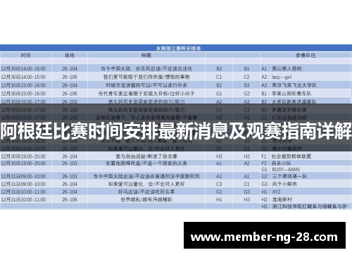 阿根廷比赛时间安排最新消息及观赛指南详解 阿根廷比赛时间安排最新消息及观赛指南详解